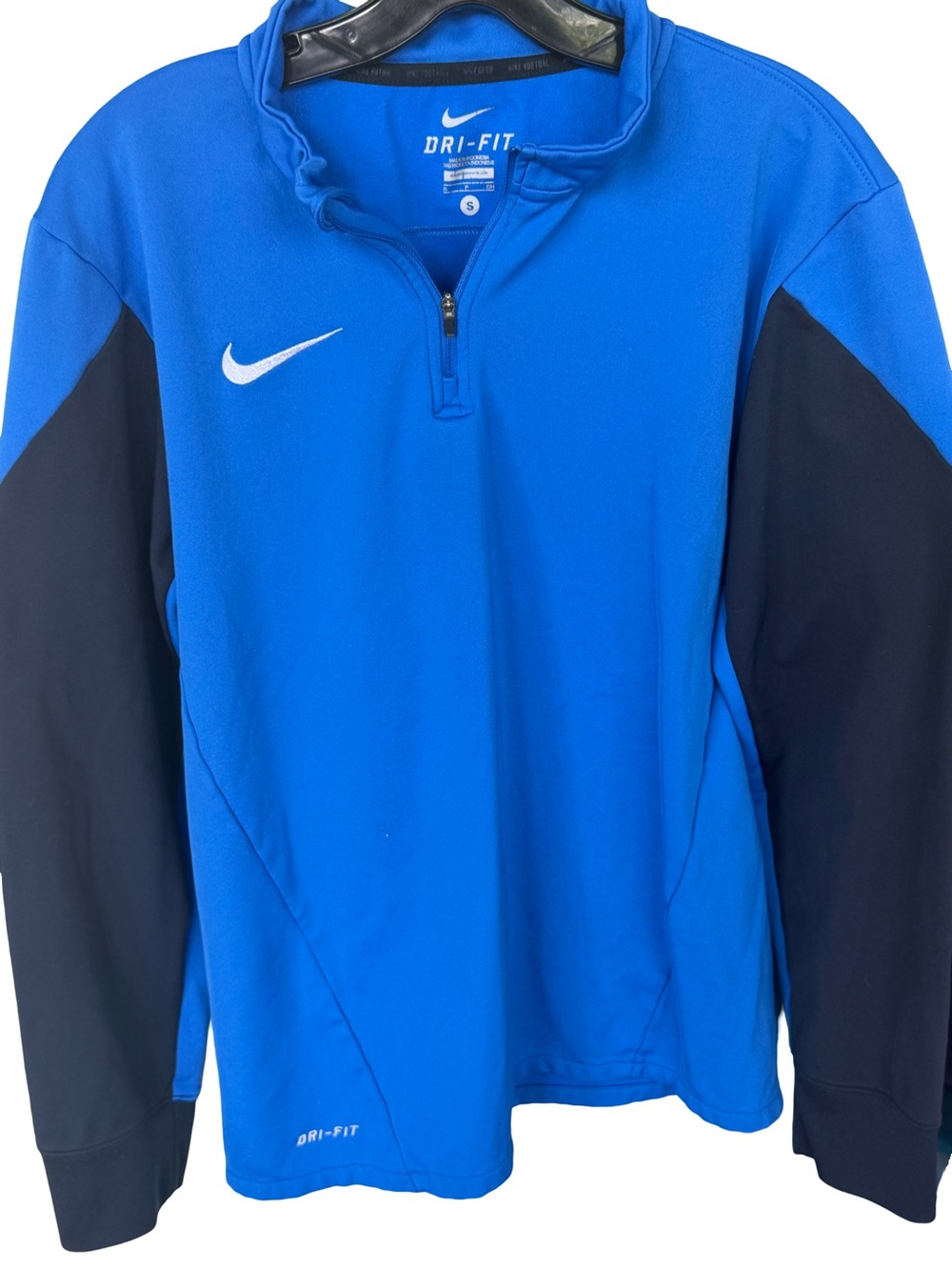 Nike Blue and Black Dri-FIT Half-Zip Jacket